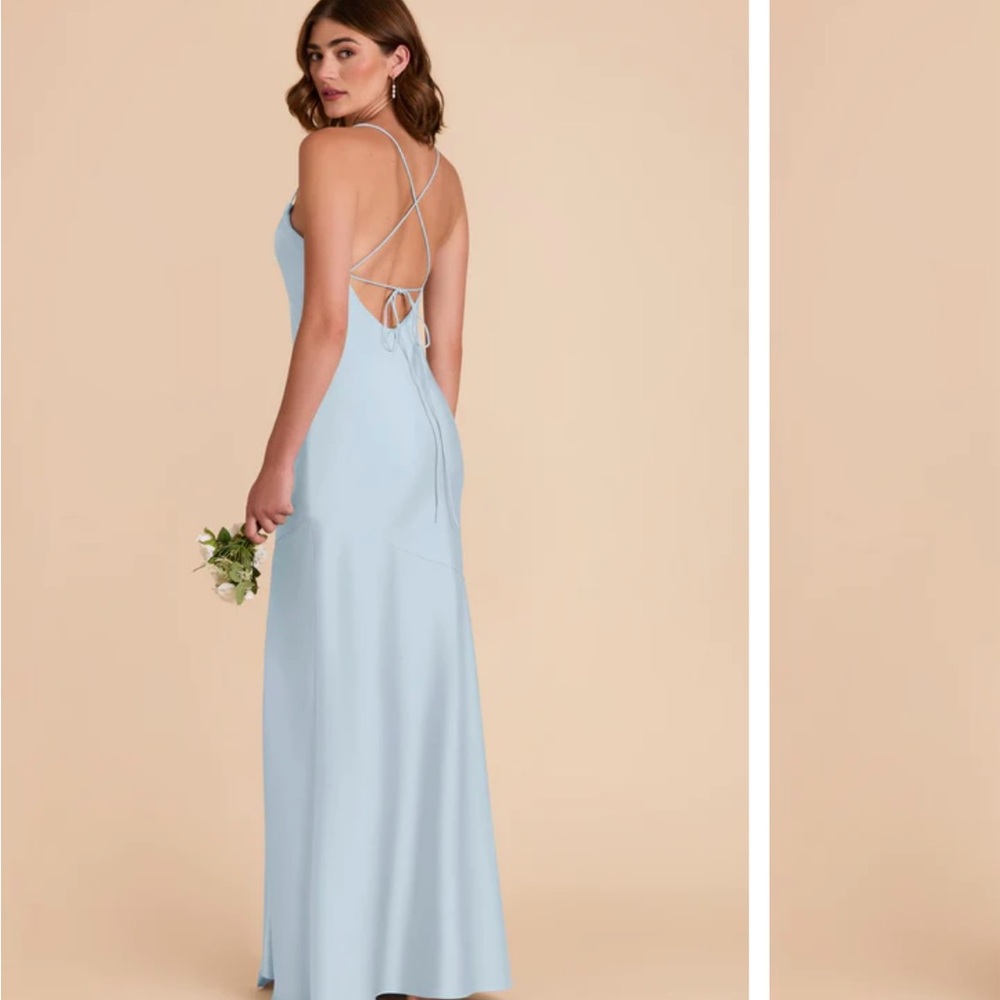 Elegant Light Blue Backless Dress